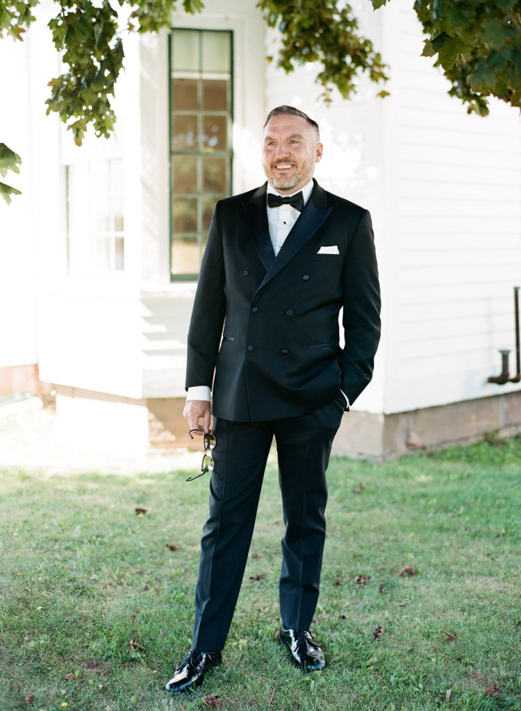 Groom in Tuxedo captured by Halifax Wedding Photographer, Jacqueline Anne Photography in Nova Scotia.